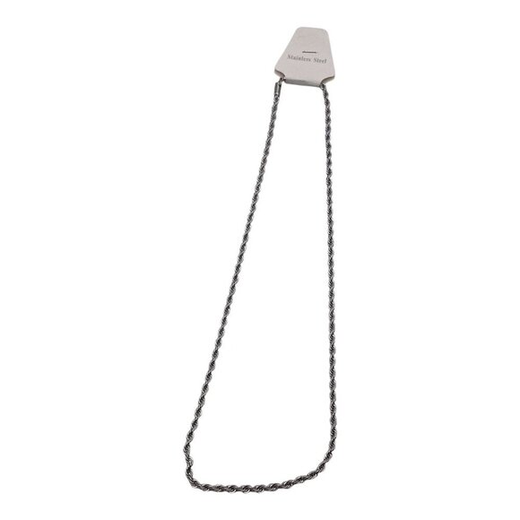 4mm Stainless Steel Unisex Rope Chain Necklace 24-Inch Sliver Tone - Picture 3 of 5